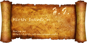 Hirth István névjegykártya